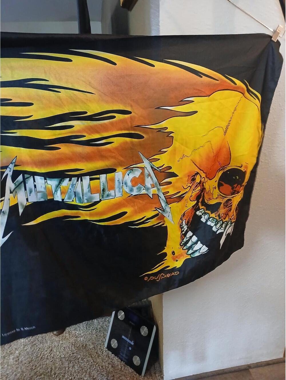 Metallica Flaming Skull Wall Flag Banner